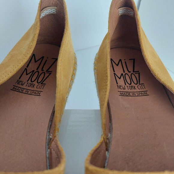 Miz Mooz Mustard Yellow Flats Suede Espadrilles Fall Transition European Coastal - Picture 12 of 14